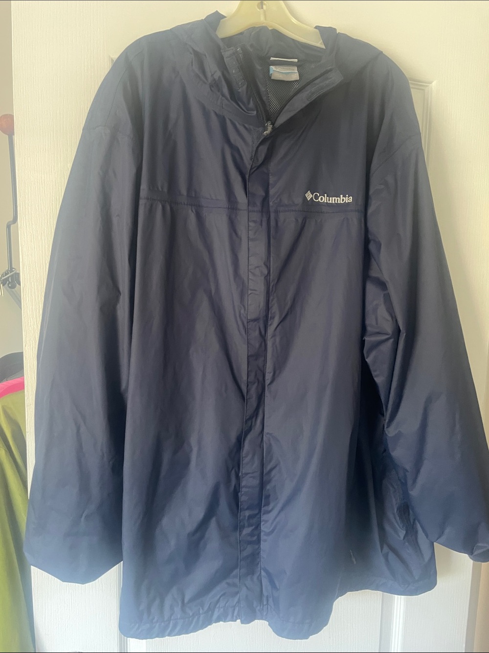 Columbia Men's Big and Tall Navy Hooded Packable Raincoat